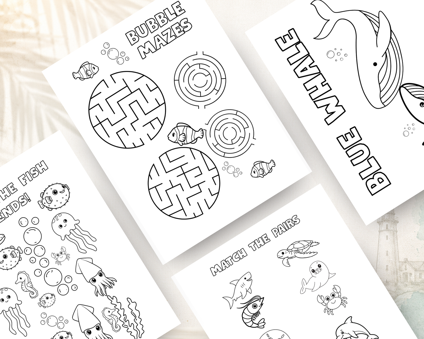 Sea Life Activity Book for Kids | Printable PDF Digital Download