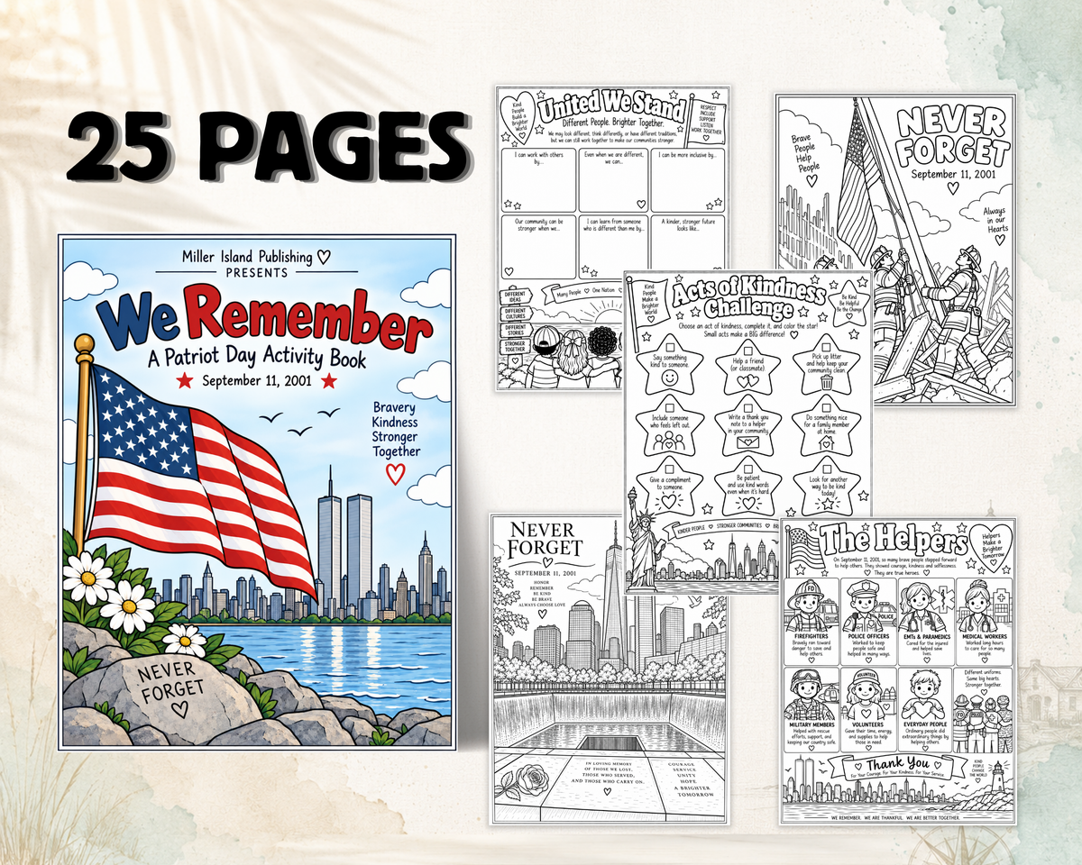 FREE We Remember: Patriot Day Activity Book for Kids | September 11 Printable