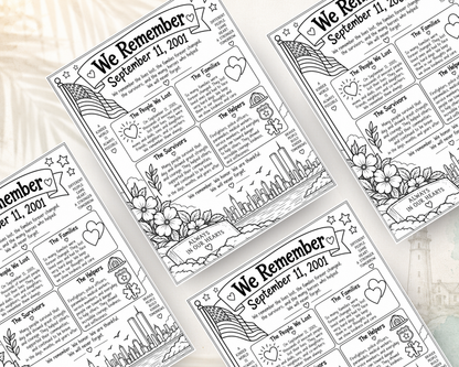 FREE We Remember: Patriot Day Activity Book for Kids | September 11 Printable