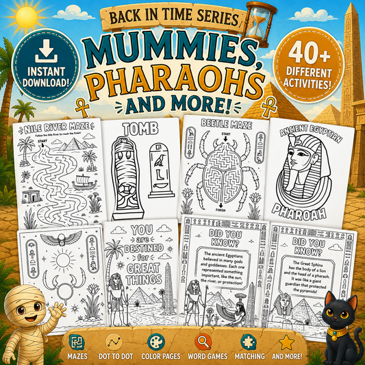 Mummies, Pharaohs & More! | Ancient Egypt Kids Activity Book Printable PDF