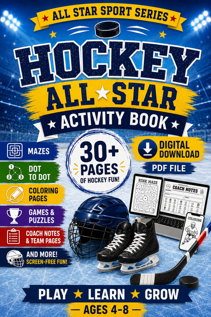 Hockey Activity Book for Kids | Printable PDF Download