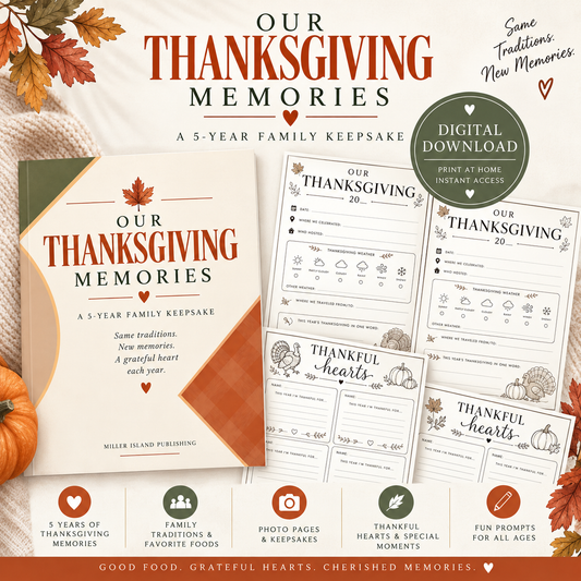 Our Thanksgiving Memories | 5-Year Printable Memory Journal PDF
