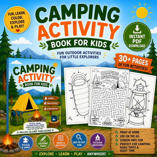Camping Activity Book for Kids | Digital PDF Download
