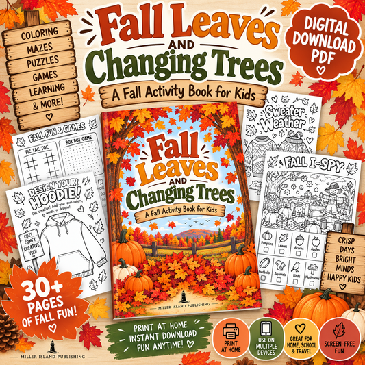 Fall Leaves & Changing Trees | Printable Fall Activity Book for Kids | Digital PDF