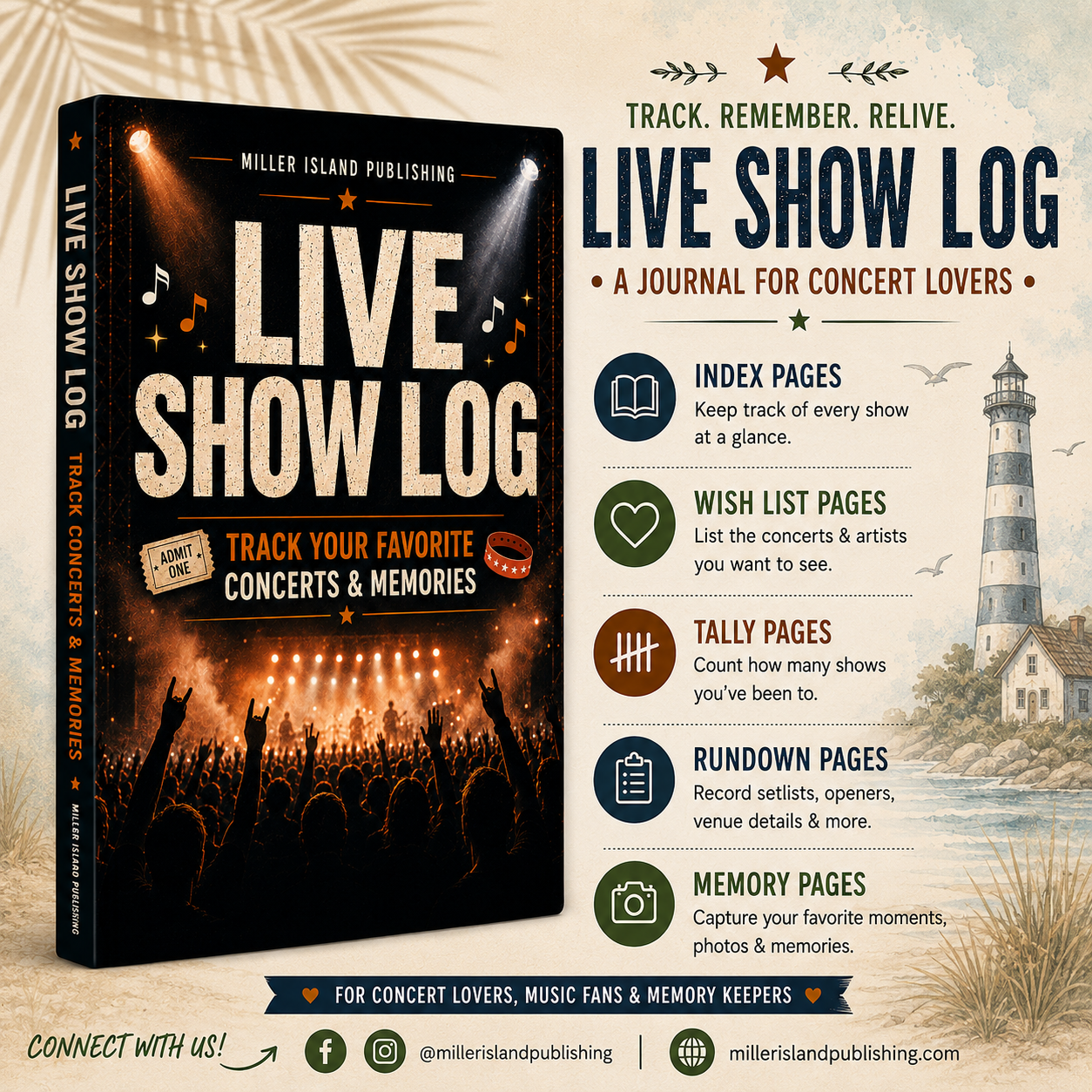 Live Show Log Book: A Concert, Festival & Event Journal with Memory Pages, Setlists, Wish Lists & Show Logs