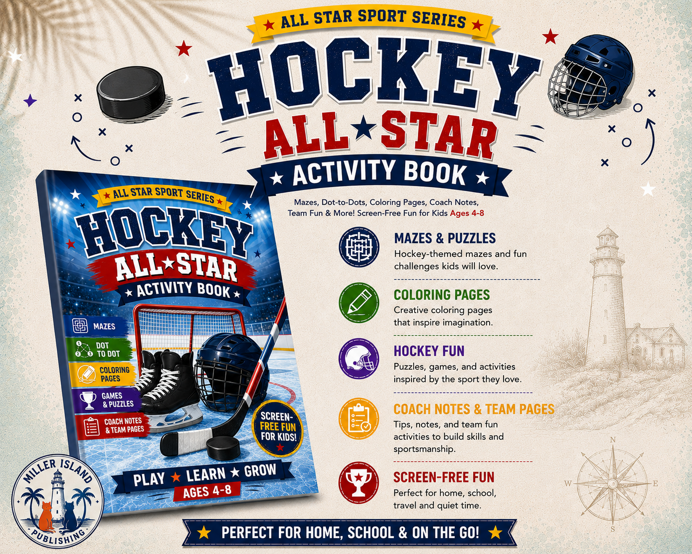 Hockey Activity Book For Kids