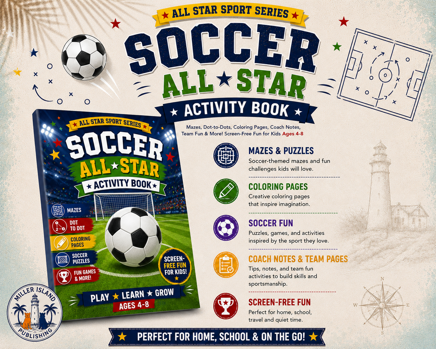 Soccer All-Star Activity Book: Screen-Free Sports Fun for Kids Ages 4–8