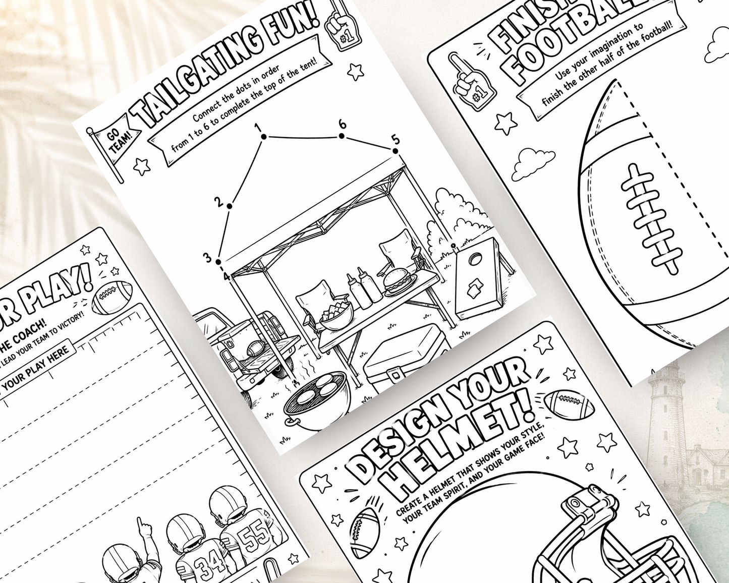 Football Activity Bundle for Kids | Printable Game Day Activities