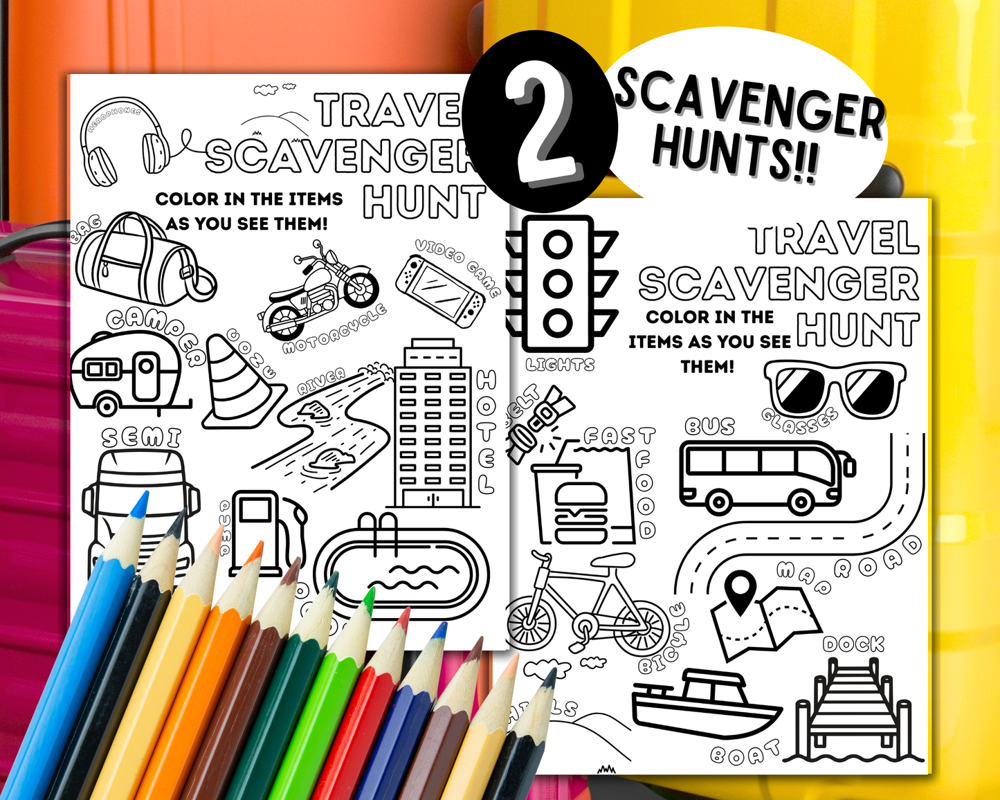 Travel Activity Book for Kids | Screen-Free Games, Coloring Pages, Mazes & Puzzles