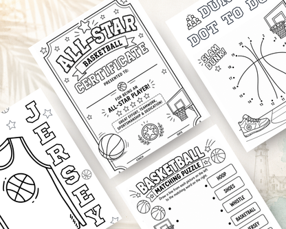 Basketball Activity Book for Kids | Printable PDF Download