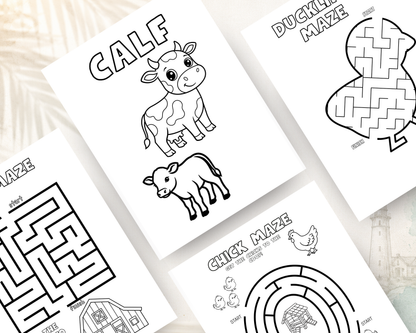 Barn Buddies Activity Book for Kids | Printable Digital PDF Download