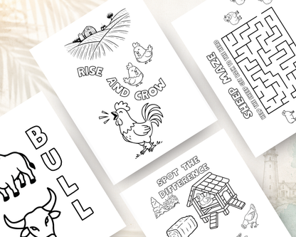 Barn Buddies Activity Book for Kids | Printable Digital PDF Download