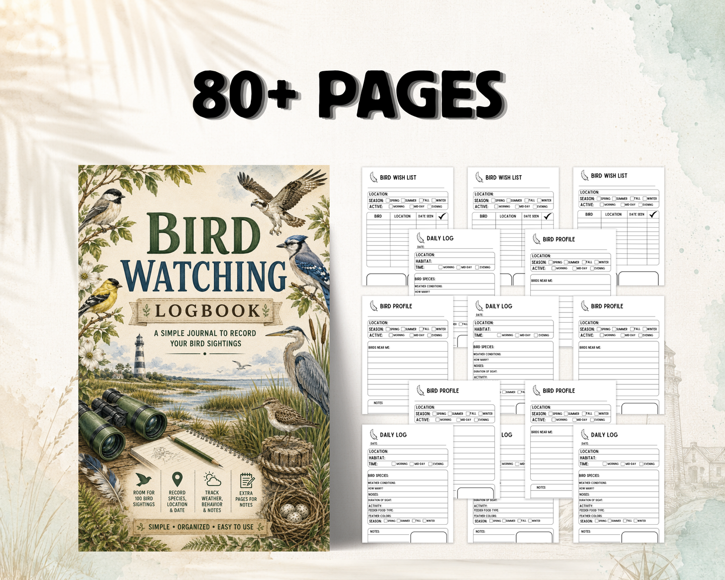 Bird Watching Journal Daily Log Book Sight Seeing