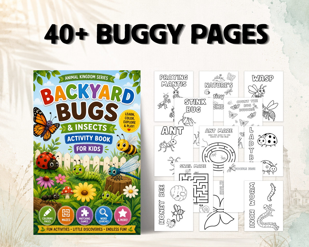 Backyard Bugs Activity Book for Kids | Insect Coloring, Mazes & Learning Fun