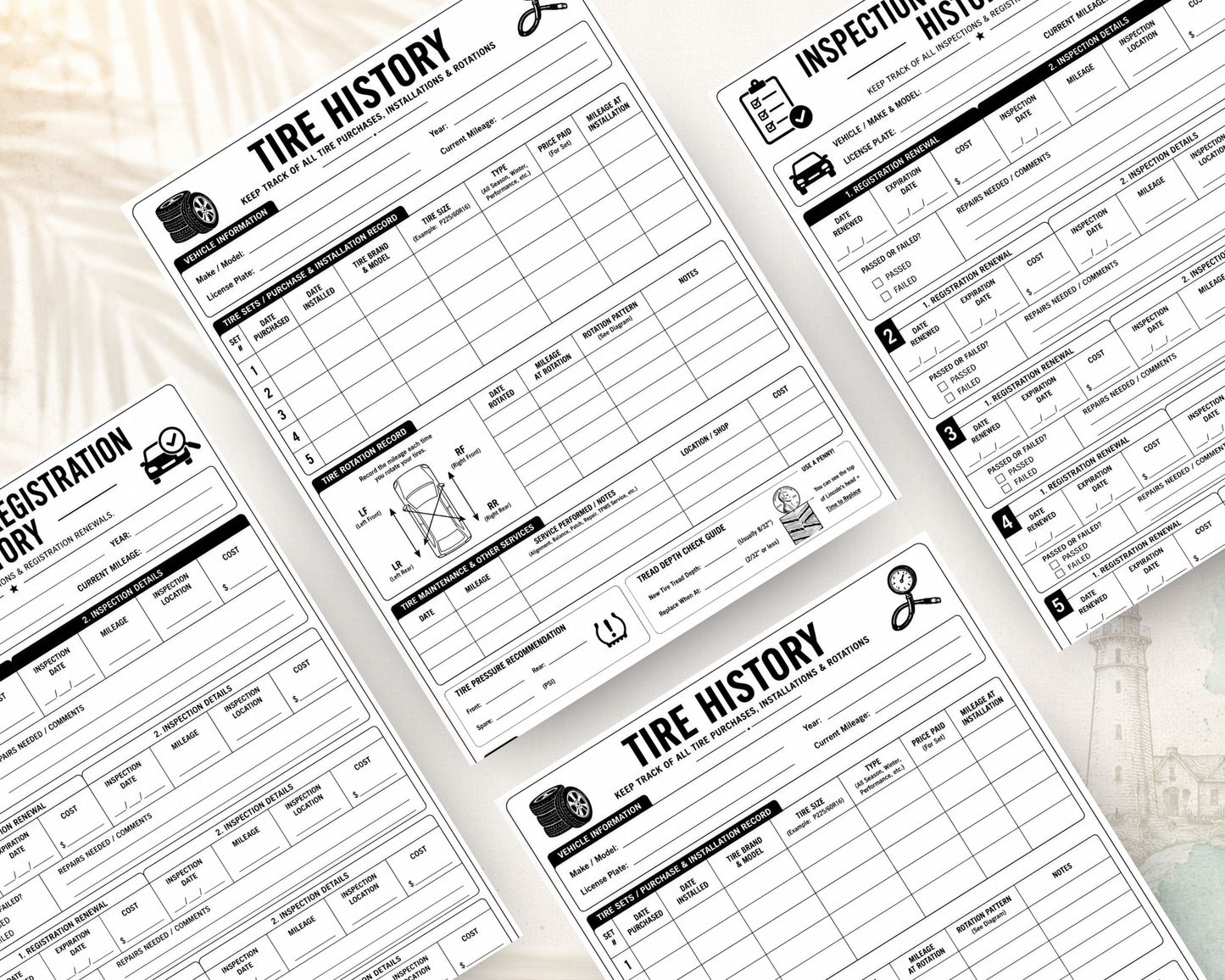 Printable Car Maintenance Log PDF | Vehicle Service Tracker