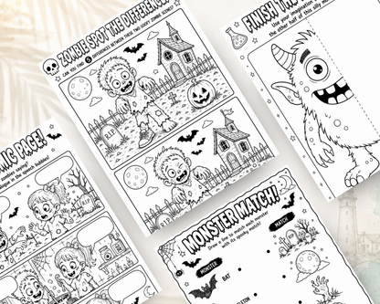 Printable Halloween Activity Book Bundle | 60 Different Kids Activities PDF