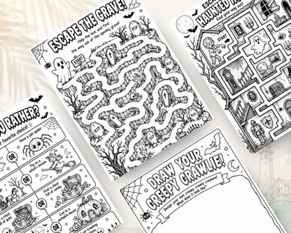 Printable Halloween Activity Book Bundle | 60 Different Kids Activities PDF