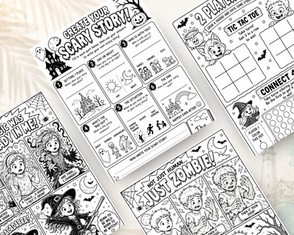 Printable Halloween Activity Book Bundle | 60 Different Kids Activities PDF