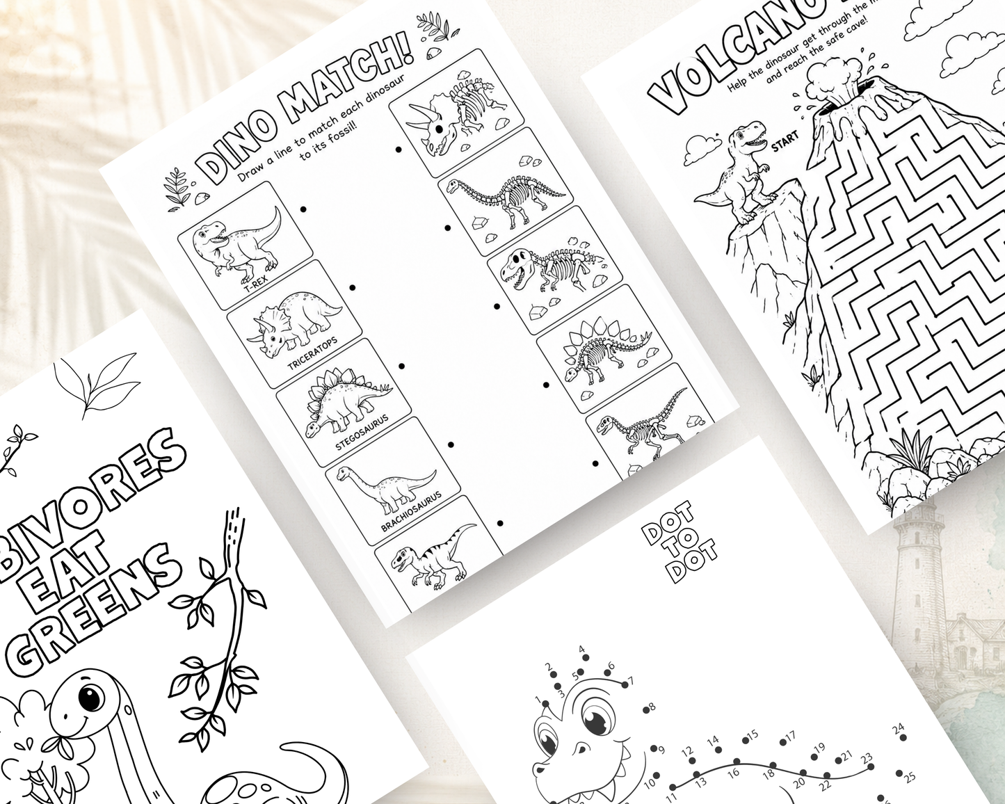 Dinosaur Adventure Activity Book for Kids | Coloring, Mazes, Dot-to-Dots, Dinosaur Facts & Puzzles