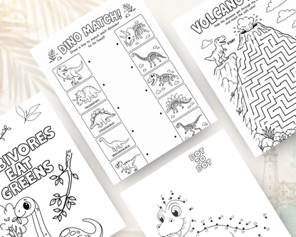 Dinosaur Adventure Activity Book for Kids | Coloring, Mazes, Dot-to-Dots, Dinosaur Facts & Puzzles