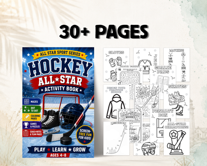 Hockey Activity Book For Kids