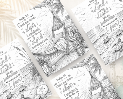 Peace Like the Sea | Scripture Coloring Book for Adults | Christian Coastal Coloring Book | Calming Psalm Series
