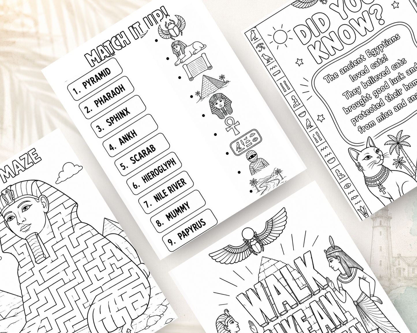 Mummies, Pharaohs & More! | Ancient Egypt Kids Activity Book Printable PDF