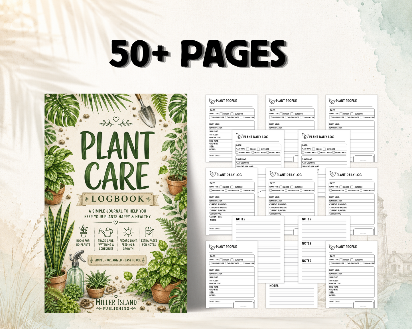 Plant Care Log Book: A Houseplant & Garden Journal for Watering, Growth Tracking, Care Notes & Plant Profiles