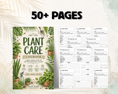 Plant Care Log Book: A Houseplant & Garden Journal for Watering, Growth Tracking, Care Notes & Plant Profiles