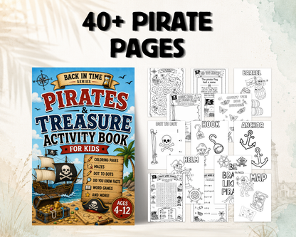 Pirates & Treasure Activity Book for Kids (Back in Time Series)