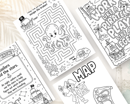 Pirates & Treasure Activity Book for Kids | Printable PDF Download