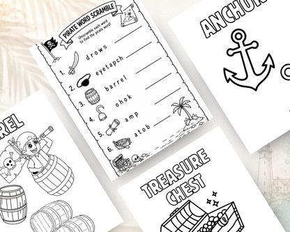Pirates & Treasure Activity Book for Kids | Printable PDF Download