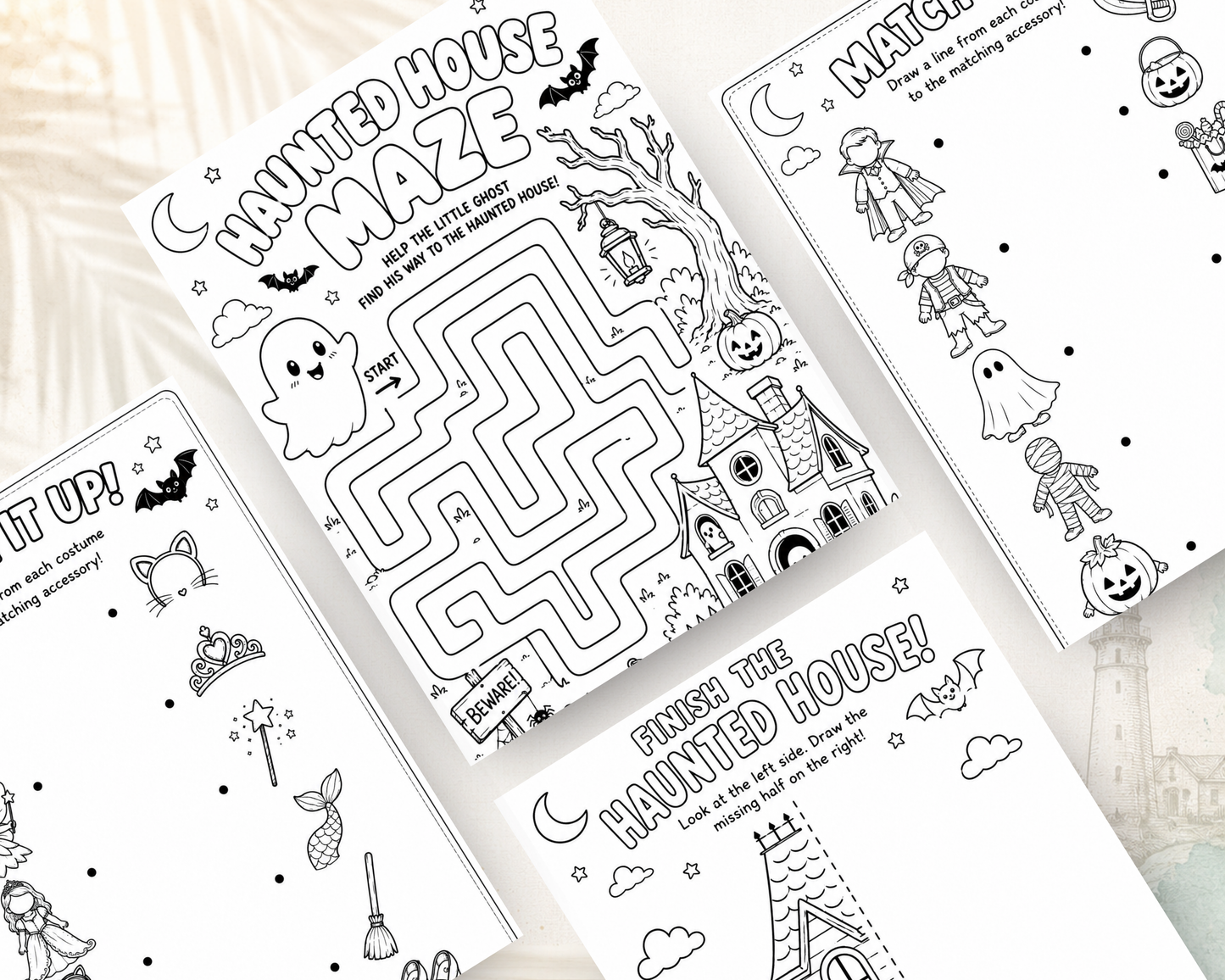 Printable Halloween Activity Book Bundle | 60 Different Kids Activities PDF