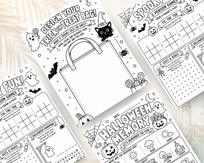 Printable Halloween Activity Book Bundle | 60 Different Kids Activities PDF
