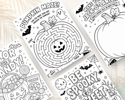 Printable Halloween Activity Book Bundle | 60 Different Kids Activities PDF