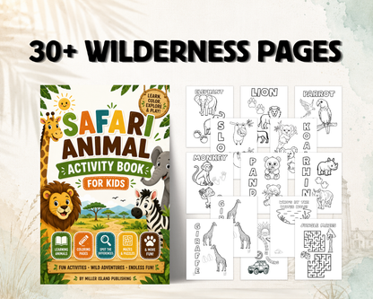 Safari Animal Activity Book for Kids