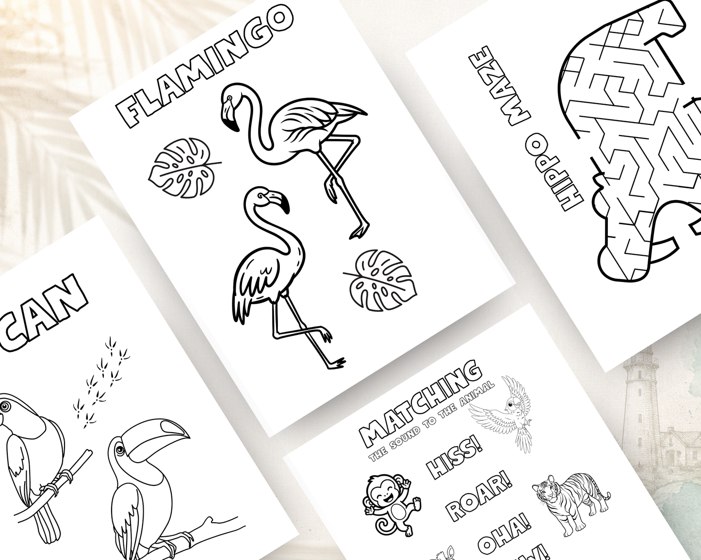 Safari Animal Activity Book for Kids | Printable PDF Digital Download