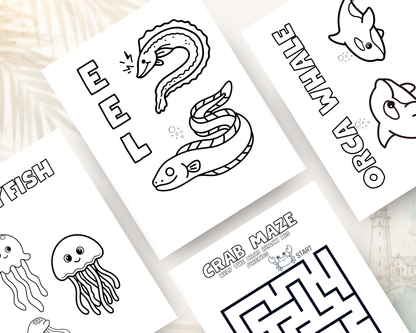 Sea Life Activity Book for Kids | Printable PDF Digital Download