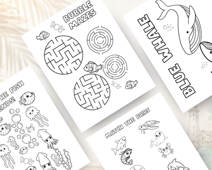 Sea Life Activity Book for Kids | Printable PDF Digital Download