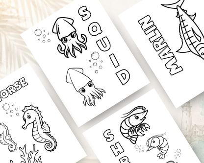 Sea Life Activity Book for Kids | Printable PDF Digital Download