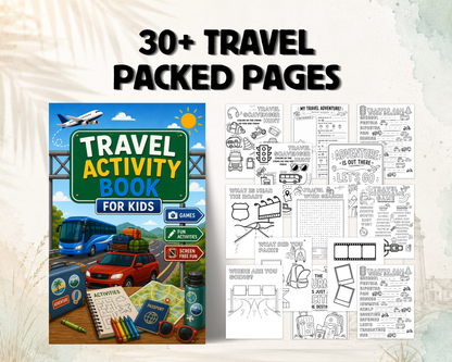 Travel Activity Book for Kids | Screen-Free Games, Coloring Pages, Mazes & Puzzles