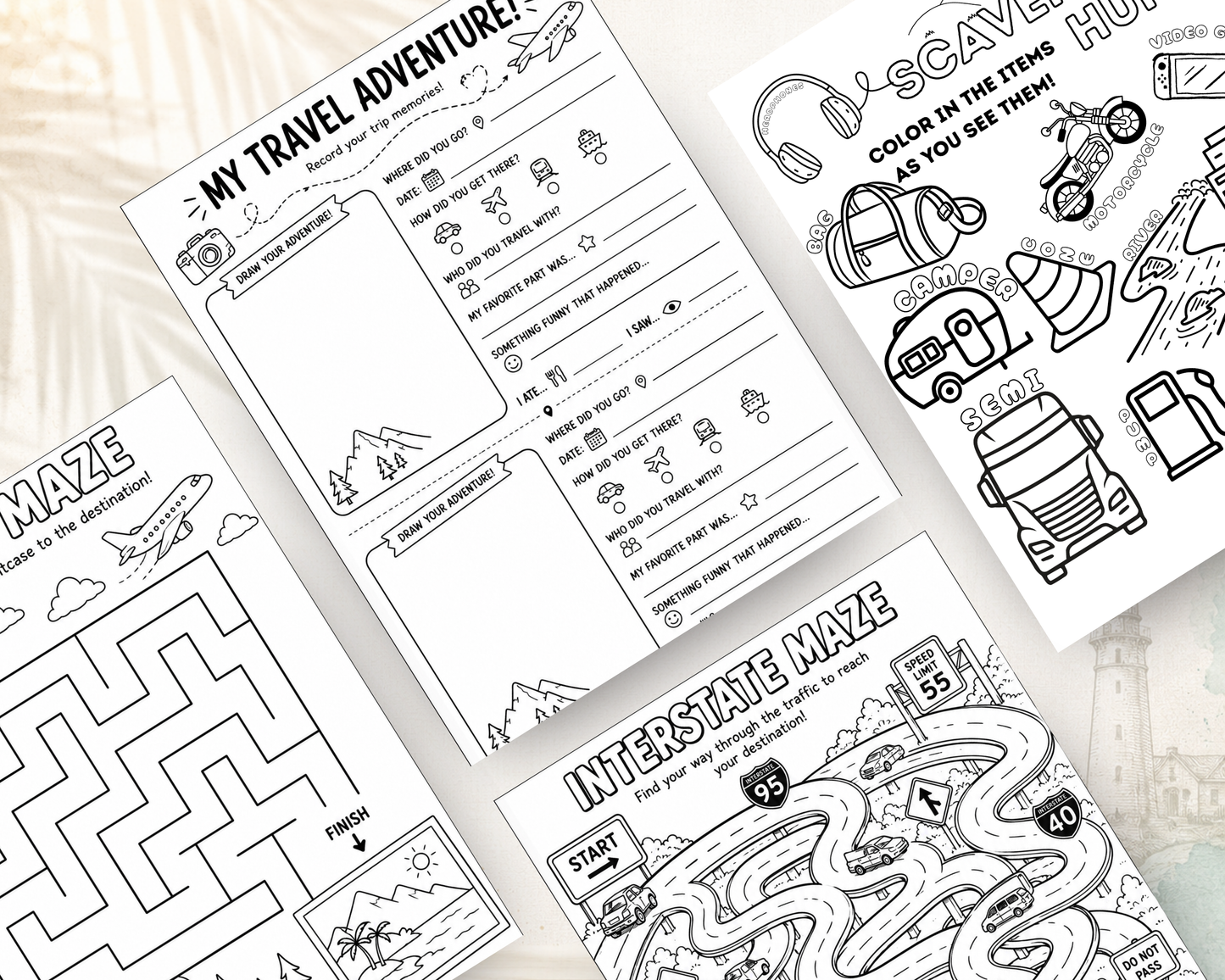 Travel Activity Book for Kids | Printable PDF Download