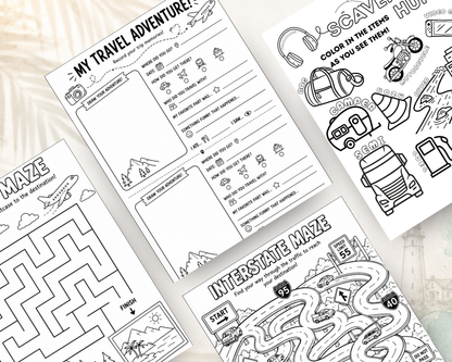 Travel Activity Book for Kids | Printable PDF Download