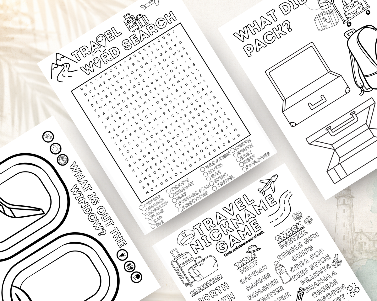 Travel Activity Book for Kids | Printable PDF Download