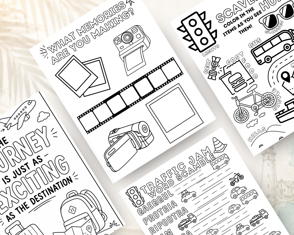 Travel Activity Book for Kids | Printable PDF Download