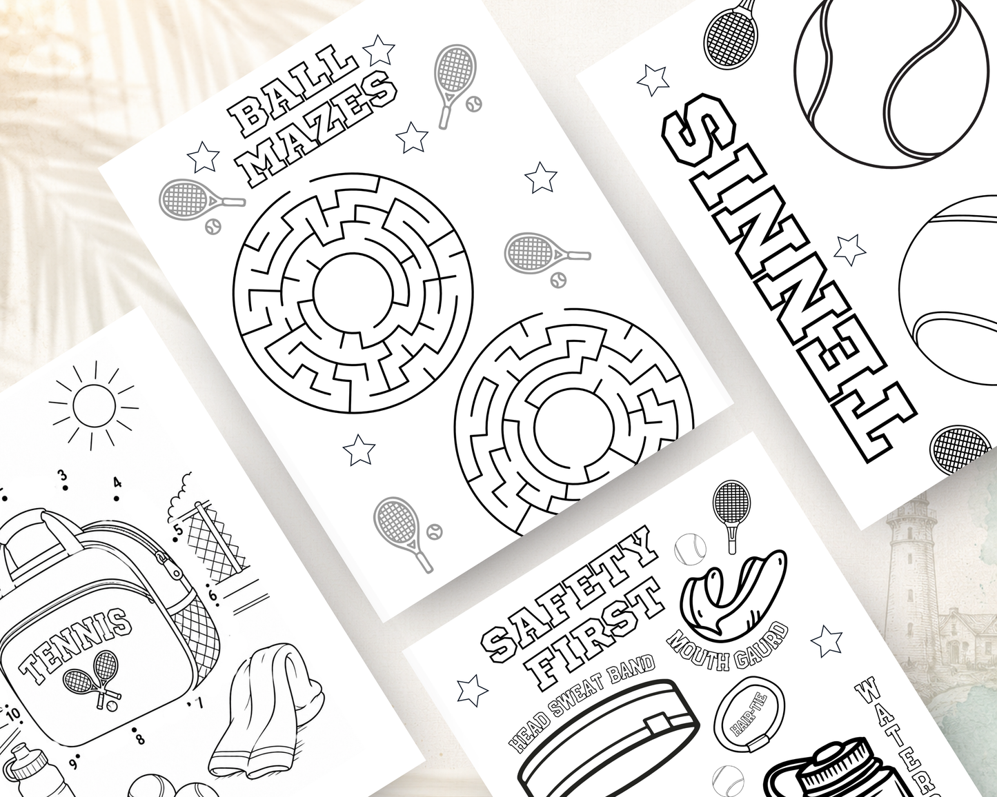 Printable Tennis Activity Book for Kids | PDF Download