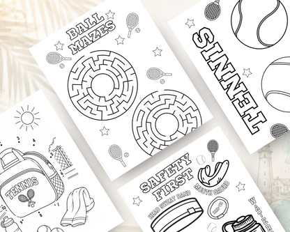 Printable Tennis Activity Book for Kids | PDF Download