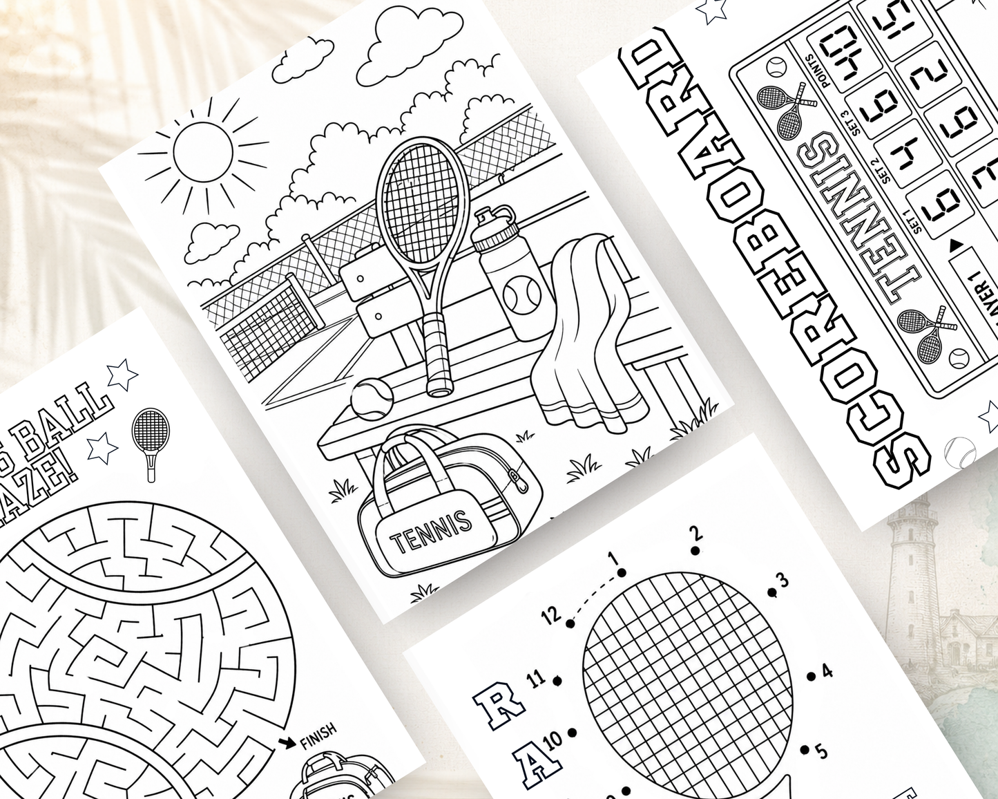 Printable Tennis Activity Book for Kids | PDF Download