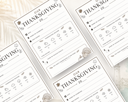 Our Thanksgiving Memories | 5-Year Printable Memory Journal PDF