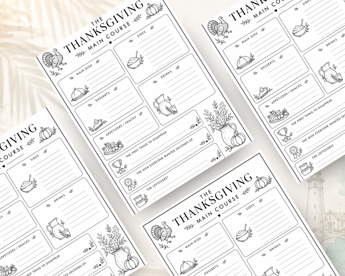 Our Thanksgiving Memories | 5-Year Printable Memory Journal PDF